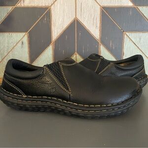 Born Glen Black Leather Slip On Loafers Size 8